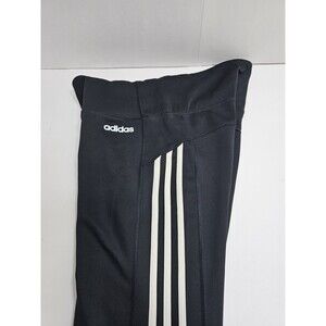 Adidas Athletic Pants Womens Medium Black White Logo Climalite Track Joggers